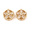 Brass Micro Pave Clear Cubic Zirconia Beads KK-S389-27G-1