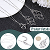 6Pcs 2 Styles Stainless Steel Braided Chain Macrame Pouch Empty Stone Holder Pendant Necklace Making NJEW-SC0001-46-6