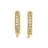 Oval Brass Micro Pave Clear Cubic Zirconia Fold Over Clasps KK-H202-12G-2