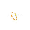 Daisy 304 Stainless Steel Enamel Open Cuff Rings for Women RJEW-M061-01G-05-1