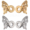 8Pairs 2 Colors Brass Micro Pave Cubic Zirconia Bead KK-SC0004-26-1
