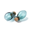 Oval Glass Cork Bottles Ornament AJEW-O032-03G-2