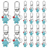 26Pcs Sea Turtle Synthetic Turquoise & 201 Stainless Steel Rhinestone Pendant Decorations HJEW-NB00252-1