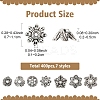 400Pcs 7 Style Tibetan Style Alloy Bead Caps TIBE-YW0001-80-2