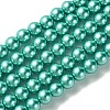 Eco-Friendly Dyed Glass Pearl Round Beads Strands HY-A008-8mm-RB073-1