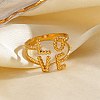 304 Stainless Steel Open Cuff Rings for Women LS-RJEW-K303-05G-1