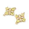 Brass Pave Cubic Zirconia Connector Charms KK-G462-45KCG-06-2