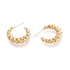 Swirl C-Shaped Brass Stud Earrings EJEW-T047-91G-3