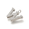 304 Stainless Steel Micro Pave Cubic Zirconia Pendants STAS-H228-06P-W-2