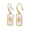 Rectangle 304 Stainless Steel Rhinestone Dangle Earrings EJEW-L283-043G-1