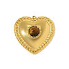 304 Stainless Steel with Natural Tiger Eye Pendants STAS-OY010-43G-1