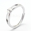 Anti-Tarnish Adjustable Rhodium Plated 925 Sterling Silver Design Ring Mounts Fittings with Pearl Seat STER-I016-016P-1