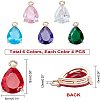 24Pcs 6 Colors Transparent Glass Charms GLAA-PH0001-28-5