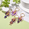 4Pcs Grape/Flower/Heart/Butterfly Alloy Enamel Pendant Keychain KEYC-JKC00412-04-2