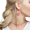 6 Pairs 6 Colors Resin Doughnut Dangle Earrings EJEW-AN0003-27-4