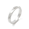 Clear Cubic Zirconia Cuff Rings RJEW-G337-16P-4