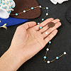 Synthetic Turquoise & Glass Round Bead Link Chains CHS-TA0001-49-4