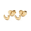 304 Stainless Steel Moon Stud Earrings EJEW-K268-35G-2