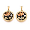 304 Stainless Steel & Enamel & ABS Imitation Pearl Pendants STAS-T072-87A-G-1