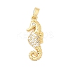 Brass Micro Pave Clear Cubic Zirconia Pendants KK-G542-02G-01-1