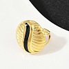 Flat Round 304 Stainless Steel Enamel Finger Rings for Women RJEW-G355-07G-5