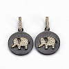Brass Micro Pave Clear Cubic Zirconia Pendants ZIRC-Q200-041-NF-1