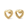 Ion Plating(IP) 304 Stainless Steel Hollow Out Heart Stud Earring Finding EJEW-I285-08G-1