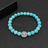Synthetic Turquoise Stretch Bracelets for Women Men IS4293-12-1