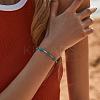 Synthetic Turquoise & Brass Beaded Bracelets for Women OR9235-7