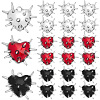 24Pcs 3 Colors Tibetan Style Alloy Pendants FIND-SC0025-49-1