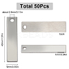50Pcs 201 Stainless Steel Rectangle Stamping Blank Tag Pendants STAS-SC0008-72-2