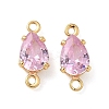 Brass Pave Cubic Zirconia Connector Charms KK-Z136-77G-02-1