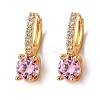 Flat Round Brass Micro Pave Cubic Zirconia Hoop Earrings EJEW-F384-03G-4