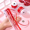 3 Rolls 5 Styles Valentine's Day Polyester Lace Ribbons OCOR-TA0002-19-6