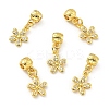 Rack Plating Brass Micro Pave Clear Cubic Zirconia Pendants X-KK-E034-20G-1