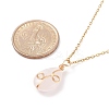 Natural Rose Quartz Teardrop Pendant Necklace NJEW-JN03900-01-7