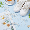 8Pcs 4 Styles Plastic Imitation Pearl Bowknot Shoe Charms AJEW-WR0002-68-4