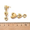 Heart 304 Stainless Steel Clear Cubic Zirconia  Dangle Stud Earrings EJEW-D319-17G-5