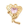 Brass Micro Pave Cubic Zirconia Pendants KK-F916-19G-1