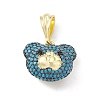 Brass Micro Pave Cubic Zirconia Pendants KK-P224-09EB-04-1