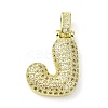 Brass Micro Pave Clear Cubic Zirconia Pendants KK-M279-01G-J-1