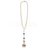 Imitated Pearl Acrylic & Alloy Pendant Decorations HJEW-MA00035-1