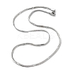 Non-Tarnish 304 Stainless Steel Flat Snake Chain Necklaces for Women NJEW-D058-05P-1