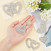 Fingerinspire 6Pcs 6 Style Heart Glitter Hotfix Rhinestone DIY-FG0002-28-3