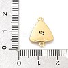 Brass Micro Pave Clear Cubic Zirconia Connector Charms KK-M303-04G-10-3