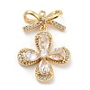 Brass Micro Cubic Zirconia Pendants KK-Q789-26G-1