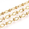 304 Stainless Steel Textured Oval Link Chains CHS-N005-06A-G-1