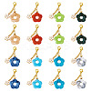 16Pcs 8 Colors Acrylic Flower Pendant Locking Stitch Markers HJEW-TA0001-19-1