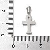 304 Stainless Steel Micro Pave Cubic Zirconia Pendants STAS-Z107-08P-03-3