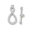 Brass Micro Pave Clear Cubic Zirconia Toggle Clasps CU-CBAC675-05P-2